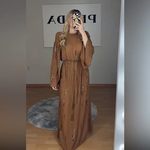 ZARA ZW COLLECTION BEADED DRESS - Picture 4 of 16